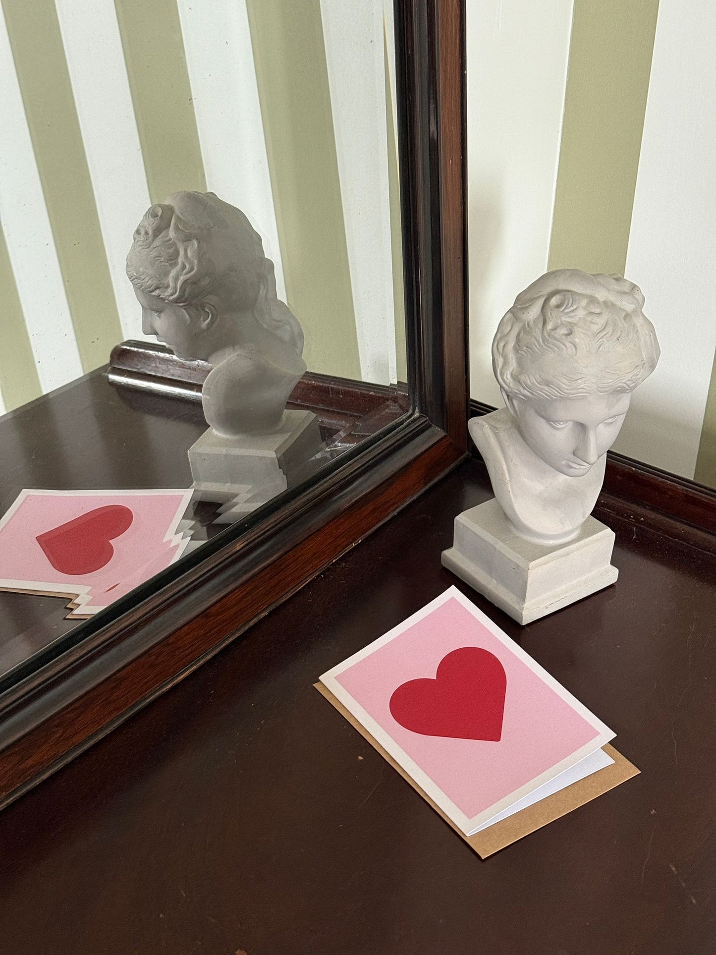 LOVE HEART GREETING CARD - PINK