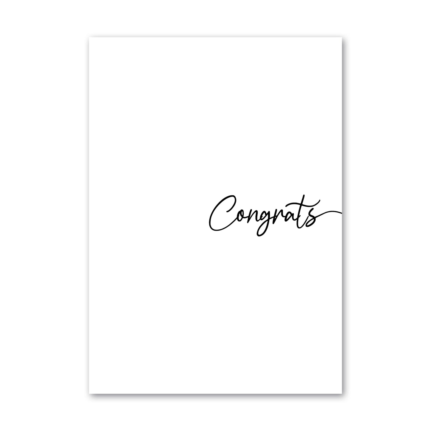 CONGRATULATIONS GREETING CARD - WHITE