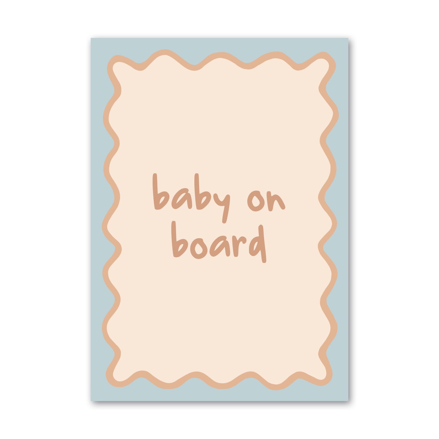 Cute 'baby on board' blue greeting card by How Lovely perfect for new parents and welcoming babies into the world