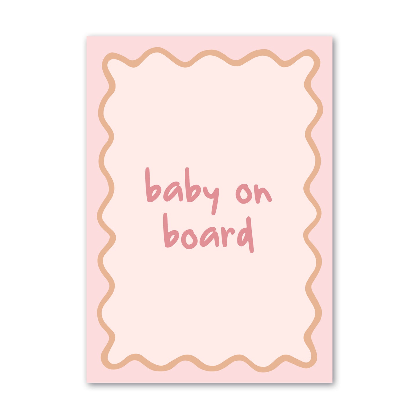 cute 'baby on board' pink greeting card by How Lovely perfect for new parents and welcoming babies into the world