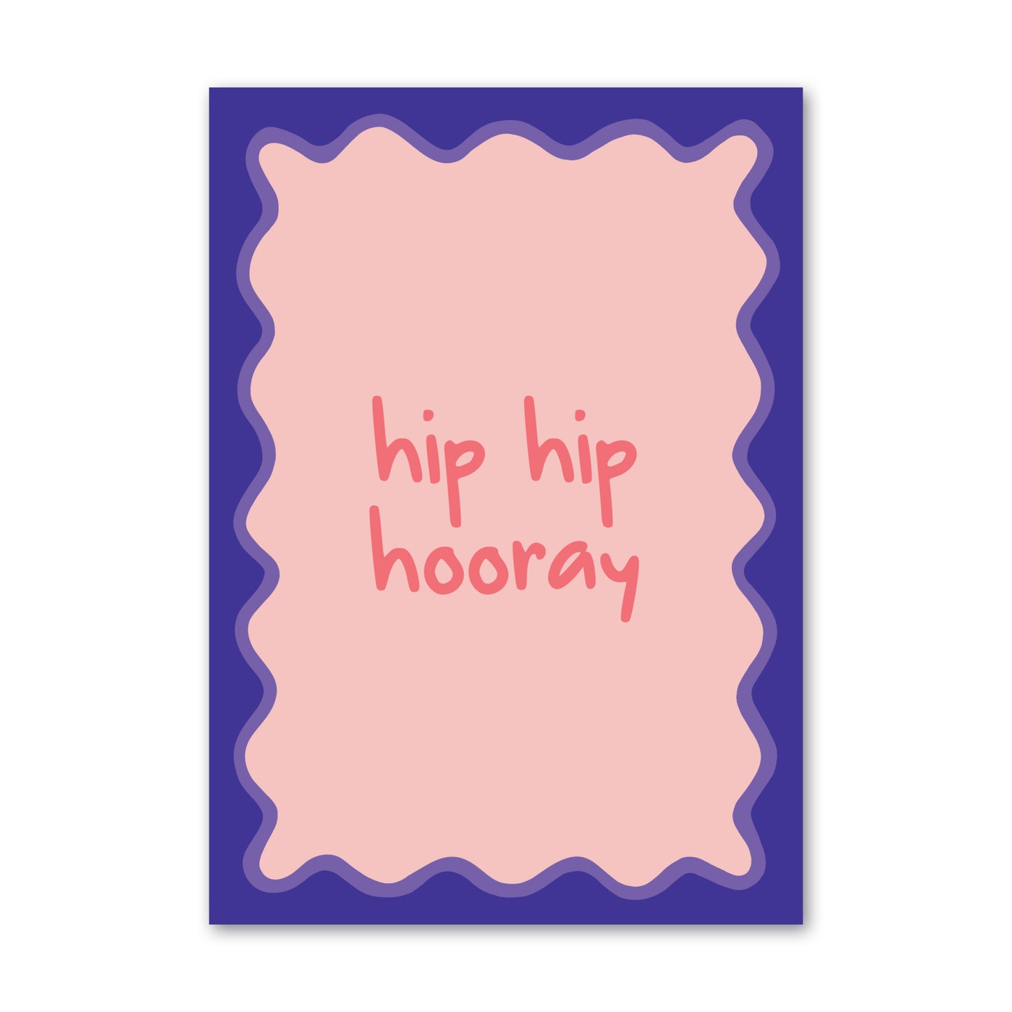 Bright and bold 'Hip Hip Hooray' greeting card for celebrations, birthday's and achievements.