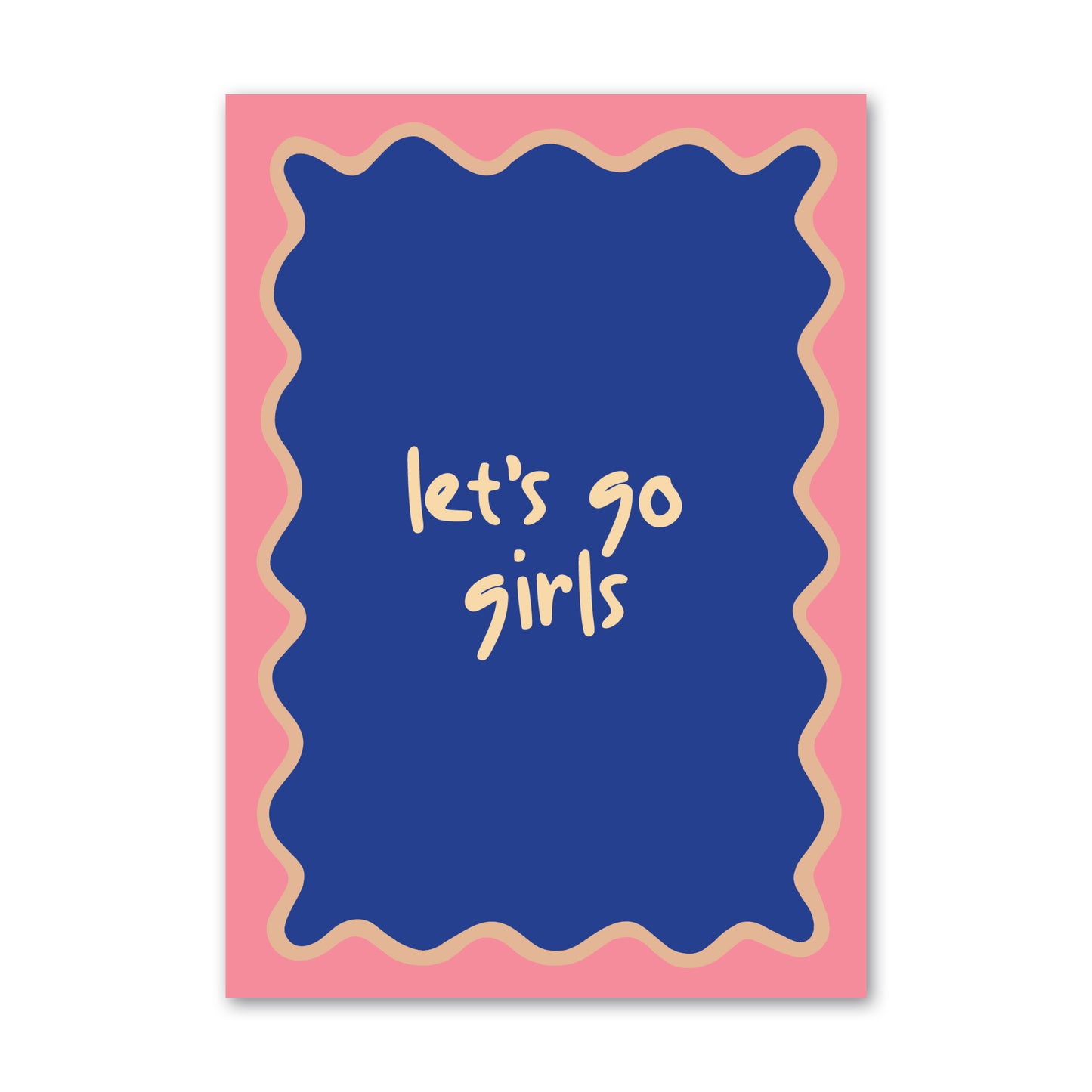 Bright and bold 'Let's go girls' greeting card by How Lovely, perfect for celebrating women and friendship