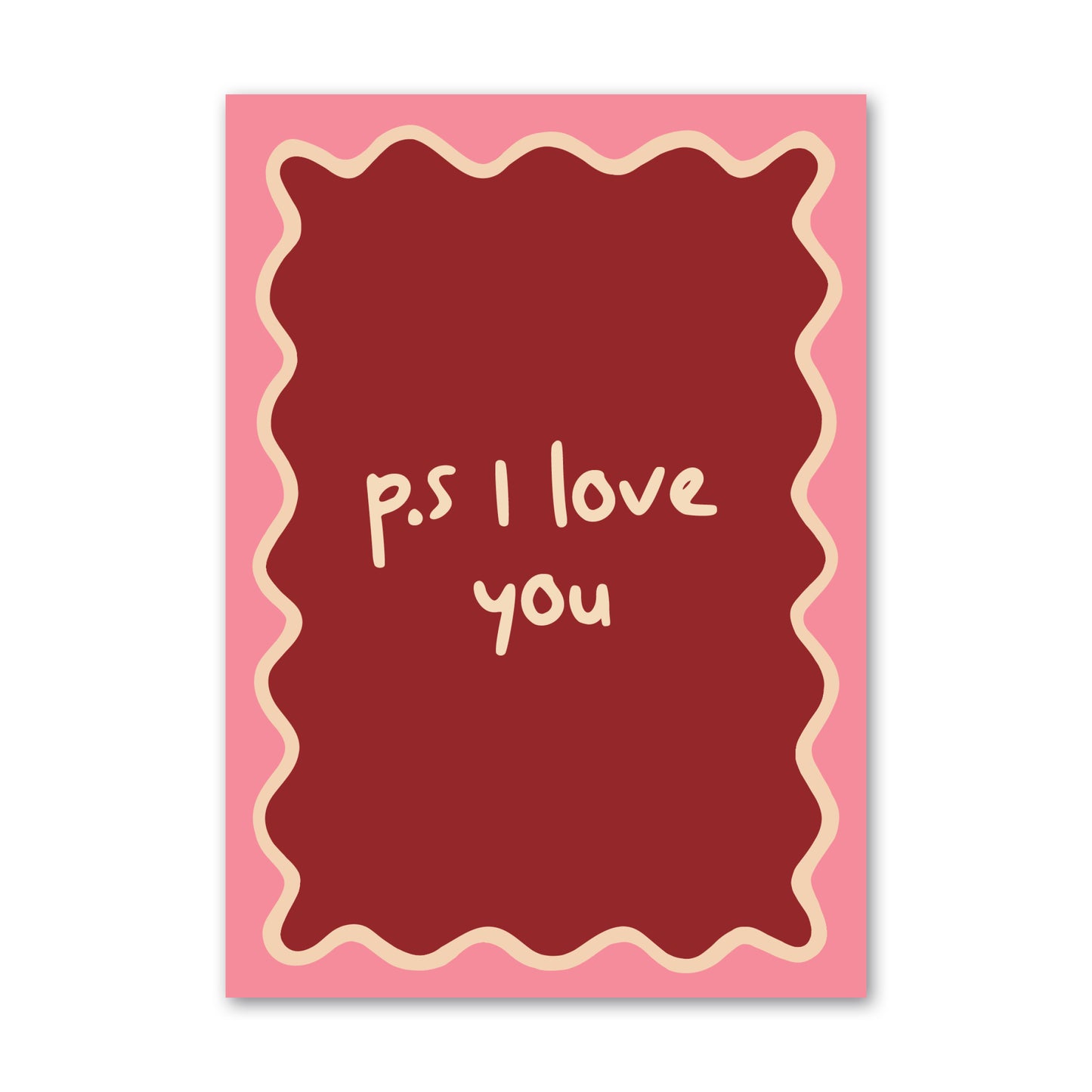 'P.S. I Love You' romantic greeting card by How Lovely perfect for valentine's day, anniversaries or love notes.
