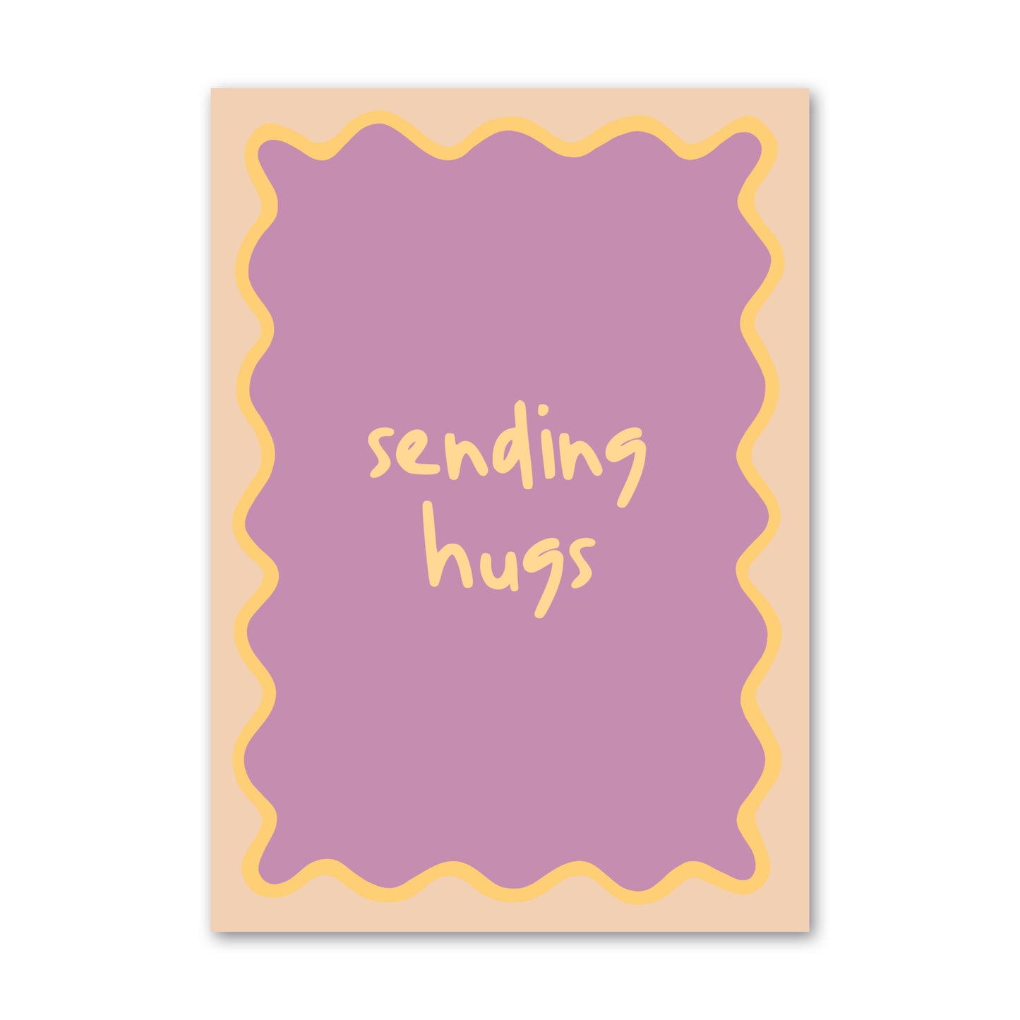 'Sending hugs' supportive sympathy greeting card by How Lovely for condolences and emotional support.