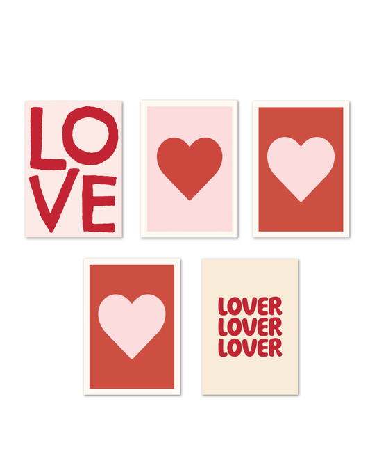 MIXED VALNTINE'S DAY GREETING CARD PACK (5 cards)