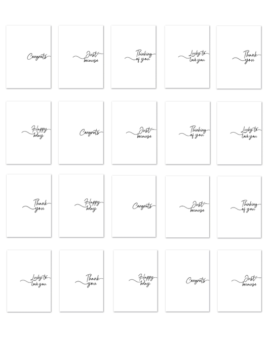 MINIMALIST GREETING CARD PACK (20 cards)