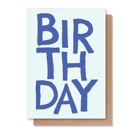 HAPPY BIRTHDAY GREETING CARD BLUE