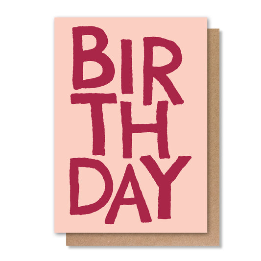 HAPPY BIRTHDAY GREETING CARD PINK