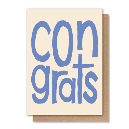 CONGRATULATIONS GREETING CARD BLUE