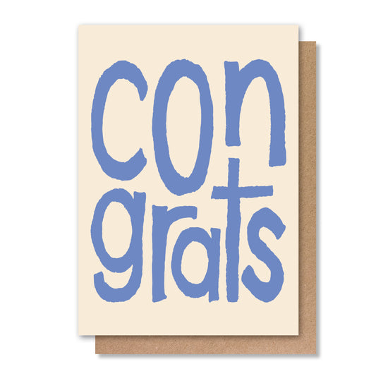 CONGRATULATIONS GREETING CARD BLUE