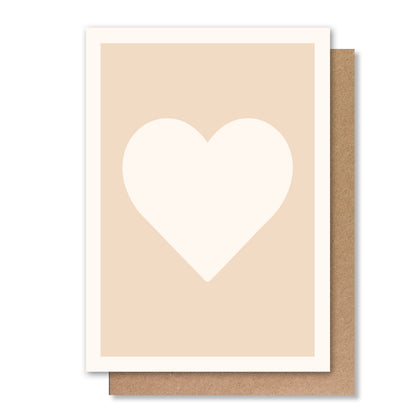 LOVE HEART GREETING CARD - OAT