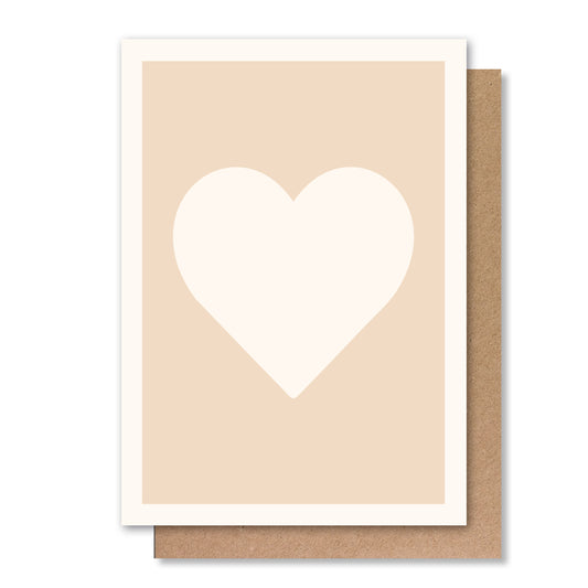 LOVE HEART GREETING CARD - OAT