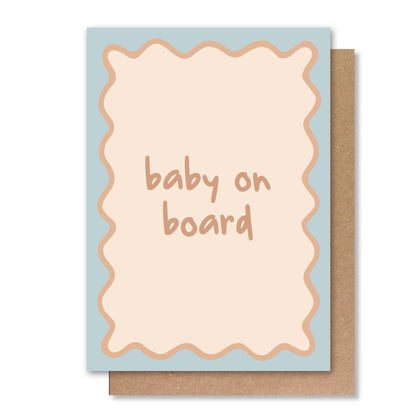 BABY ON BOARD - BLUE GREETING CARD