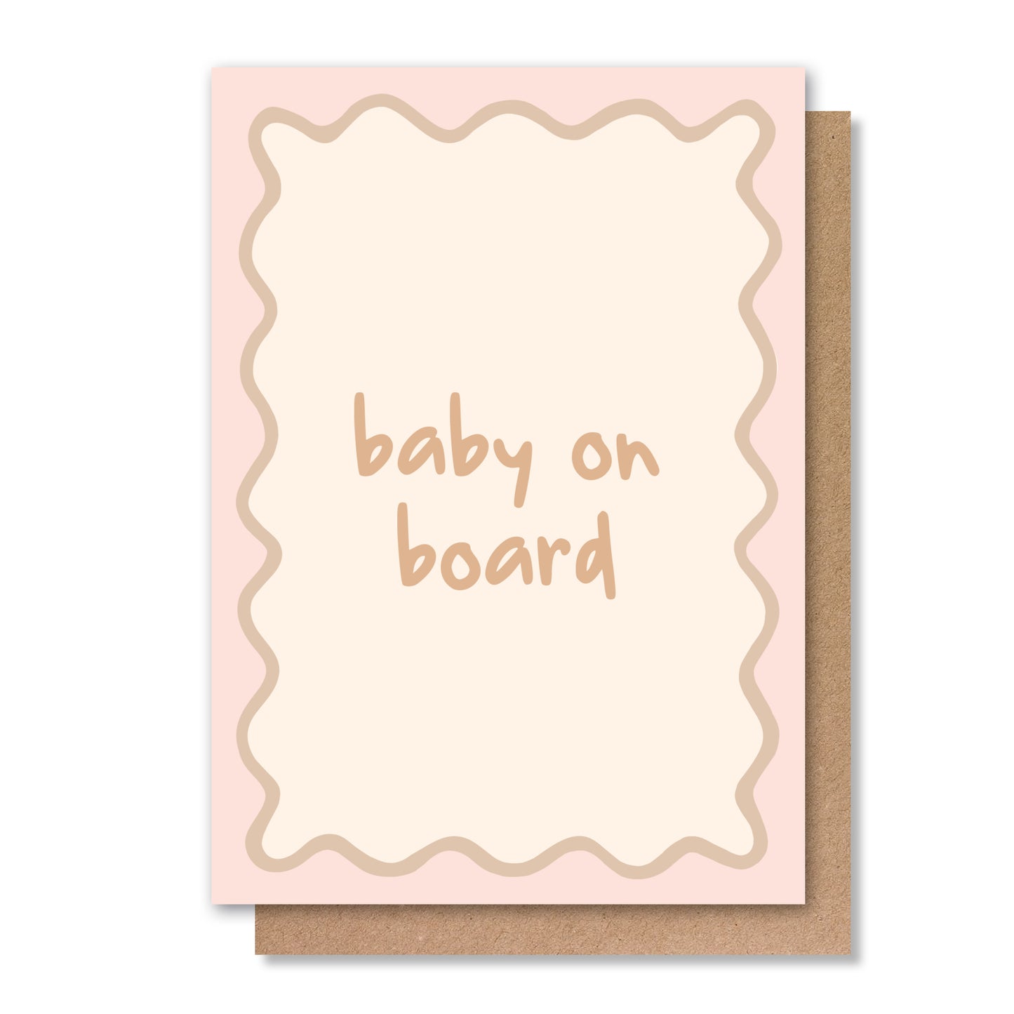 BABY ON BOARD - PINK GREETING CARD