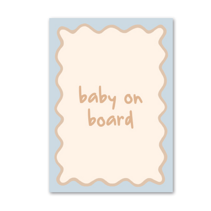 BABY ON BOARD - BLUE GREETING CARD