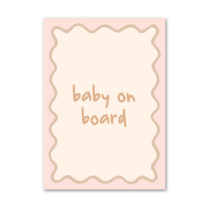 BABY ON BOARD - PINK GREETING CARD