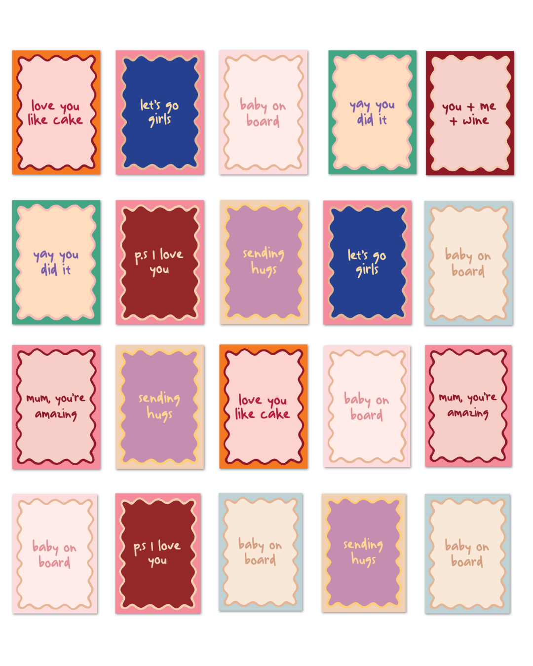 MIXED GREETING CARD PACK (20 cards)