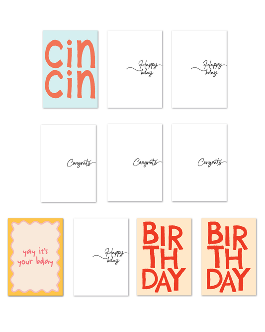BIRTHDAY & CELEBRATION CARD PACK (10 cards)