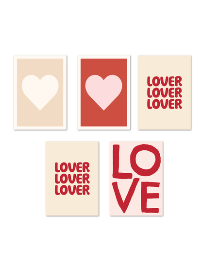 MIXED LOVERS GREETING CARD PACK (5 cards)