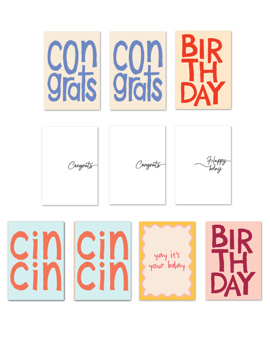 BIRTHDAY & CELEBRATION CARD PACK (10 cards)