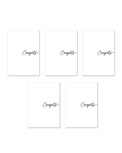 Set of 5 Congratulations greeting card pack for celebrations