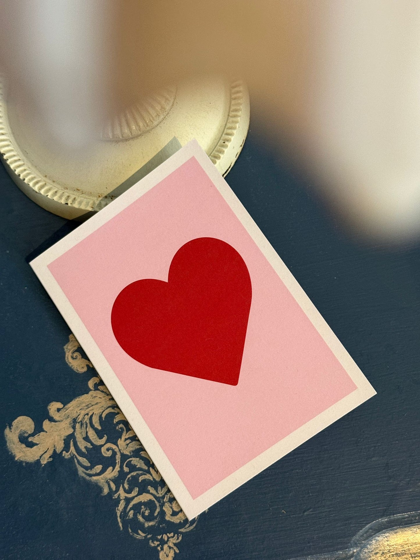 LOVE HEART GREETING CARD - PINK